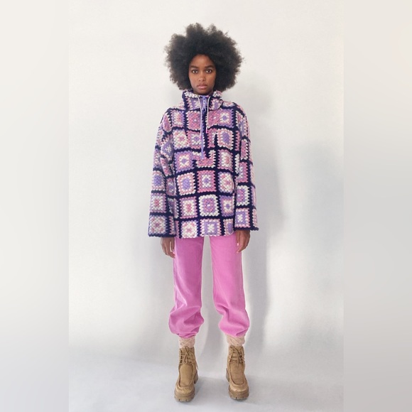 Size XS-S | Zara | NWT Oversized Crochet Effect Wool Sweater - Picture 5 of 11